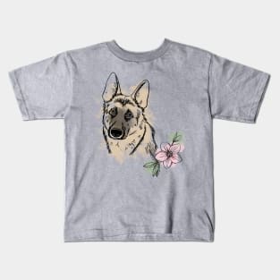 German shepard in watercolor style Kids T-Shirt